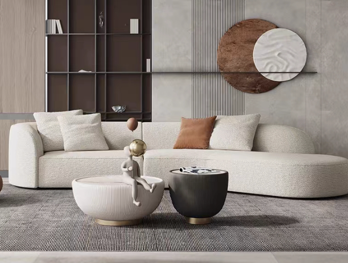 國產品牌全新異形羢麪佈藝沙發接待梳化